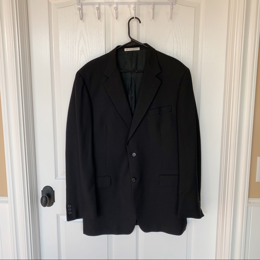 Hickey Freeman Black 2 button Wool Blazer